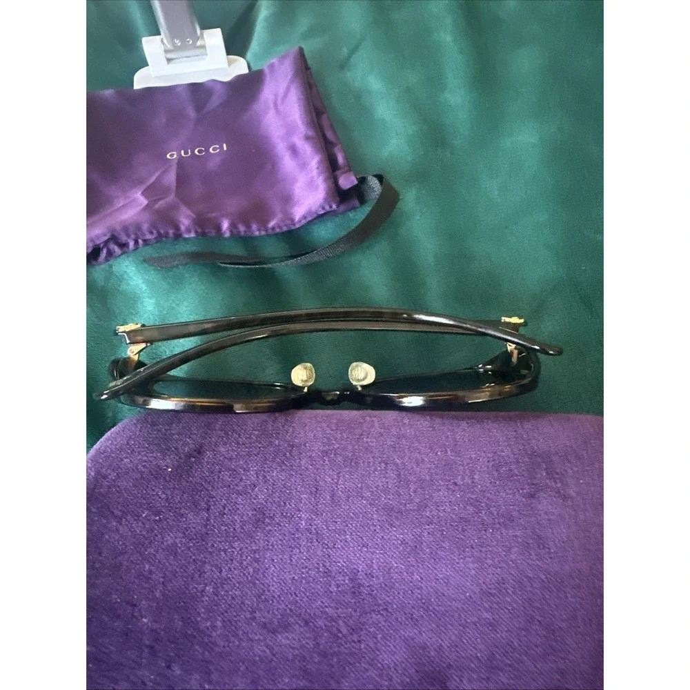 Gucci GG0370SK 002 56 19 145 Bee Gradient Tortoise Sunglasses Italy Purple Case